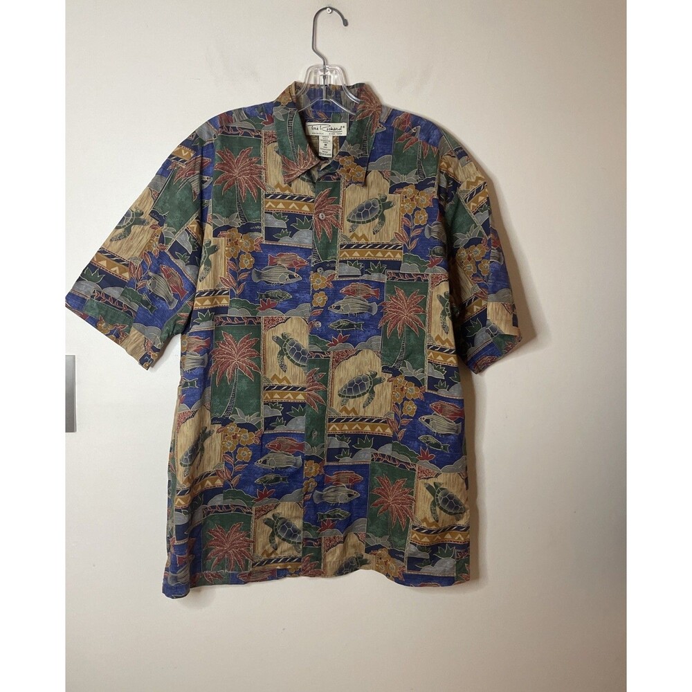 Vintage Tori Richard Men’s Hawaiian Button Up Shirt M Cotton Lawn, Turtles USA